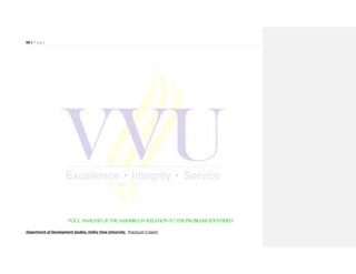 60 | P a g e
Department of Development Studies, Valley View University. Practicum II report
POCC Analysis of the Assembly in Relation to the problems identified
 