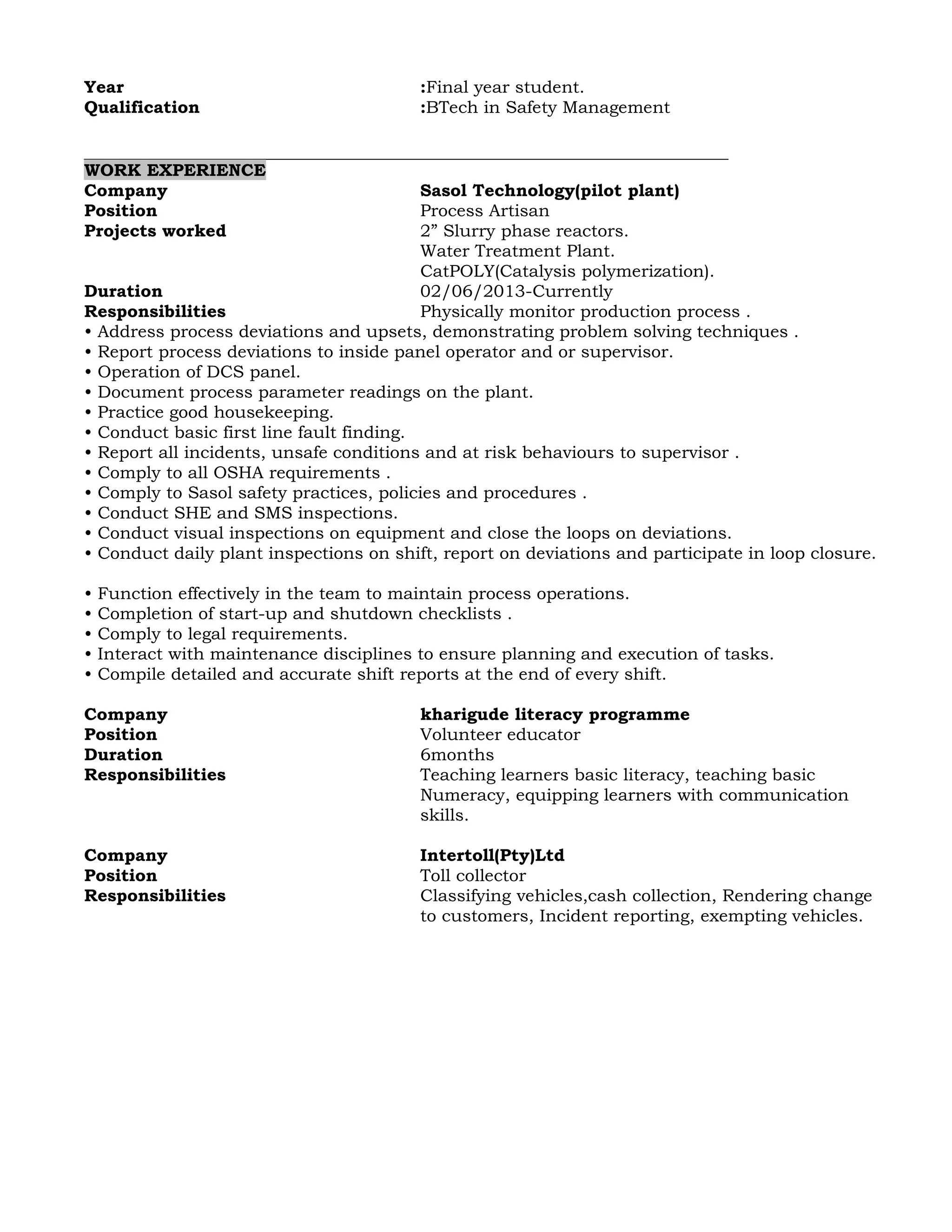 my recent cv - Copy1 | DOC