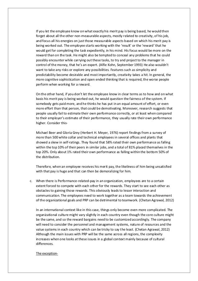 performance related pay thesis