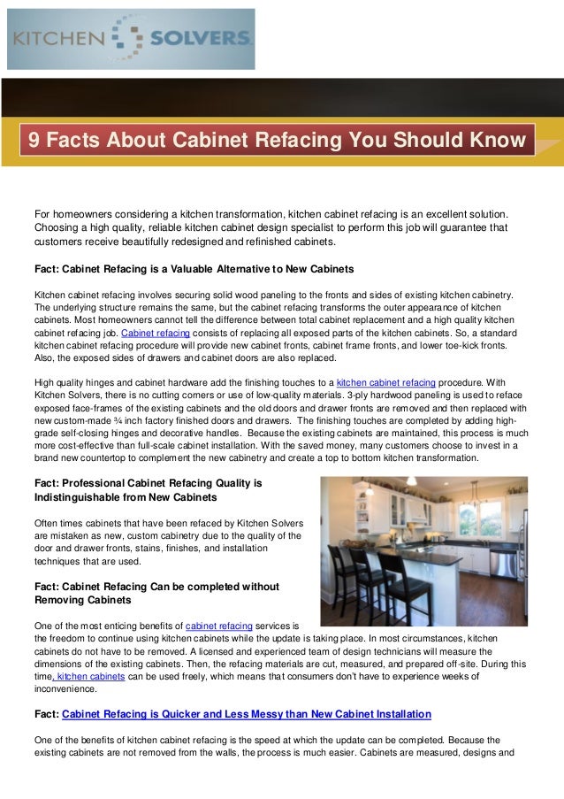 9 Facts About Cabinet Refacing You Should Know