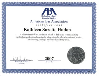 ABA Certificate