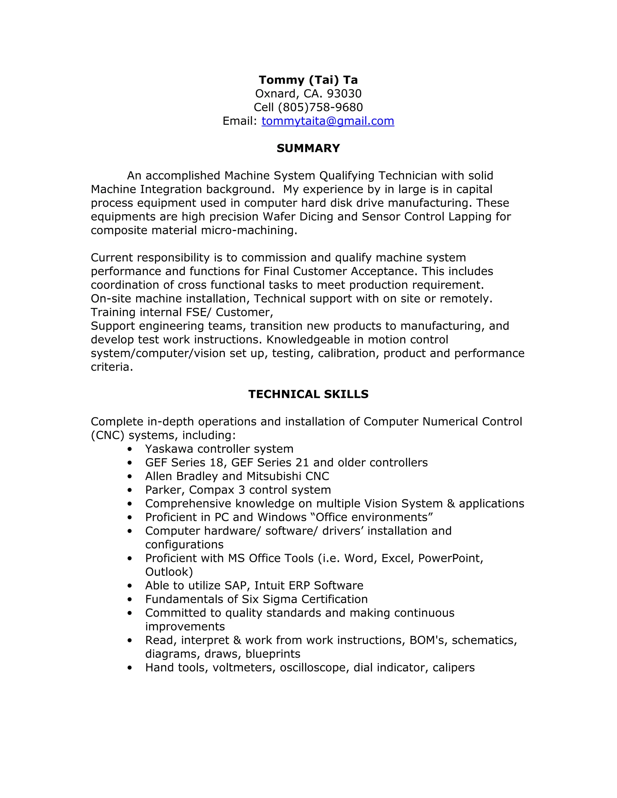 Tommy Ta resume 2015 PDF - Tommy Ta Resume 2015 1 2048