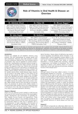 10. ROLE OF VITAMINS IN ORAL HEALTH & DISEASE | PDF