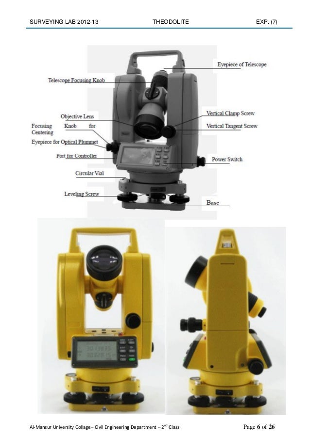 Surveying by using Digital Theodolite