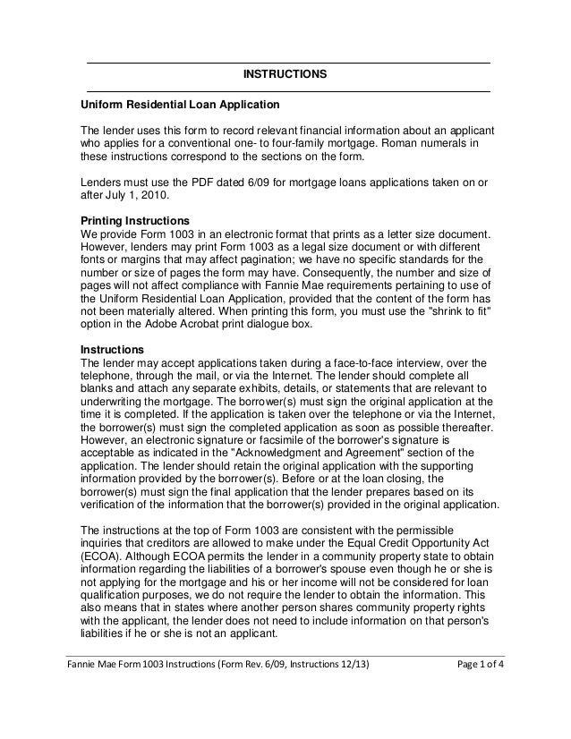 1003 Application 1003 Application