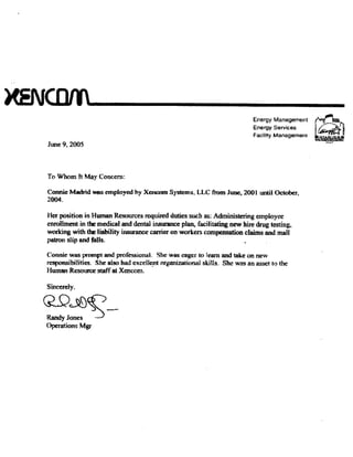 Xencom Letter of Recomendation
