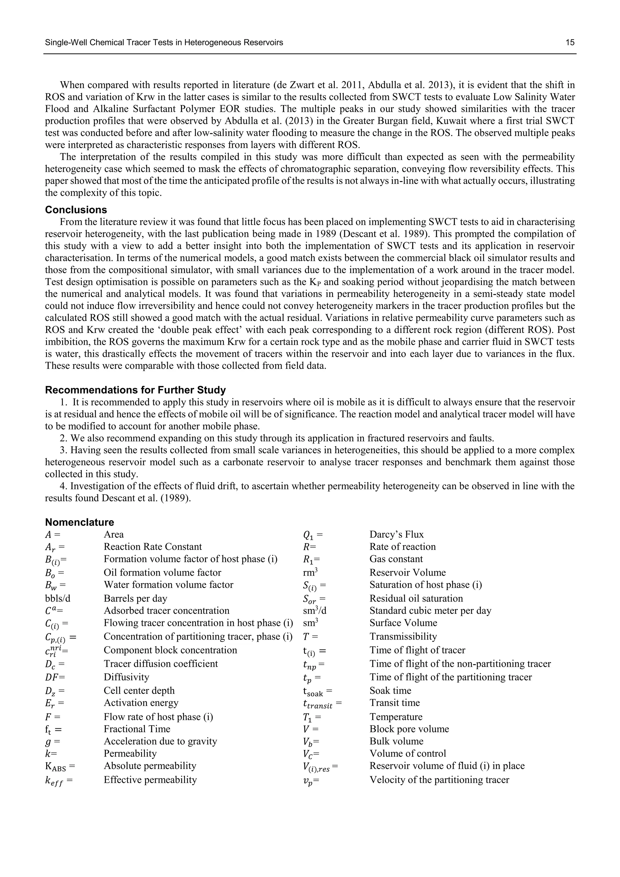 Single-Well Chemical Tracer Tests in Heterogeneous Reservoirs | PDF
