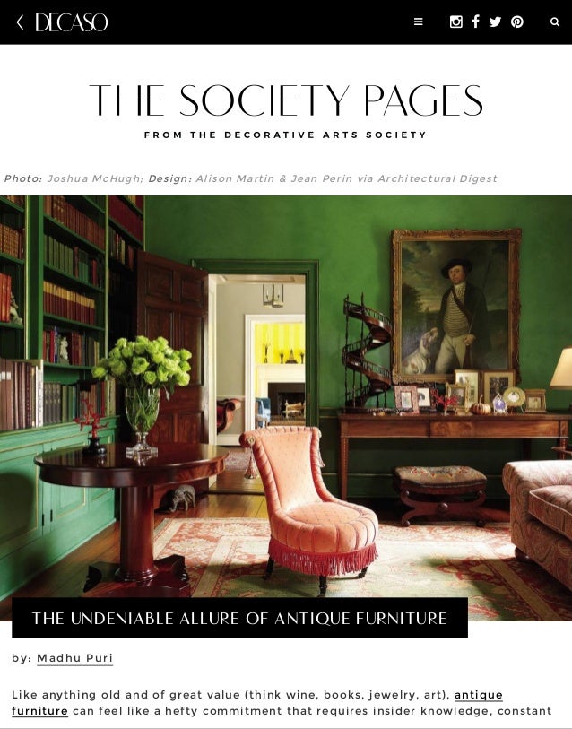 The Undeniable Allure Of Antique Furniture The Society Pages