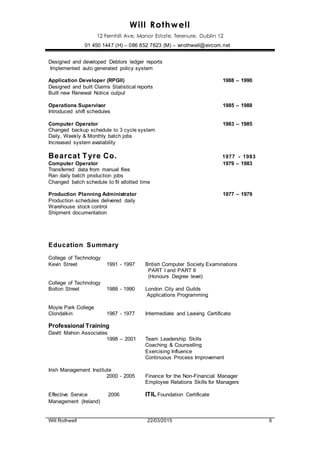 Will Rothwell Will Rothwell CV2015 | DOCX