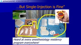 @EMARIANOMD #CSAHSWinter20
…But Single-Injection is Fine”
Heard at every anesthesiology residency
program everywhere!
 