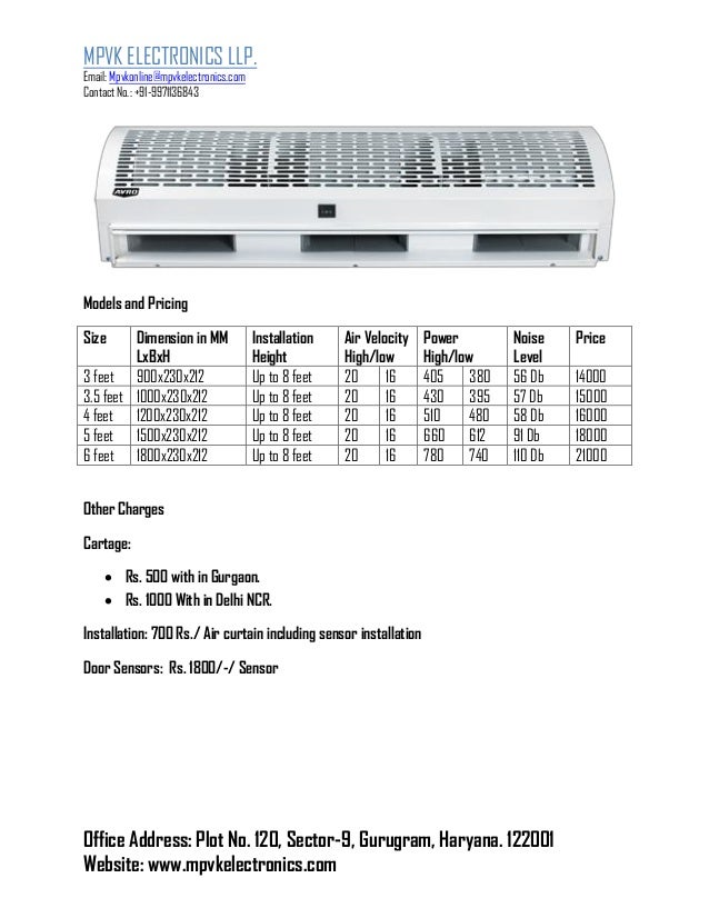 Air Curtain Catalogue Commercial