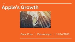 Apple’s Growth
Omar Frias | Data Analyst | 11/16/2019
 