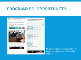 PROGRAMMER OPPORTUNITY
http://www.businessinsider.sg/most-
in-demand-jobs-around-the-world-
2015-10/
 