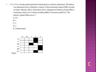 Alzheimer disease (test with answer until 2017)