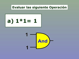 a) 1*1= 1
Evaluar las siguiente Operación
 