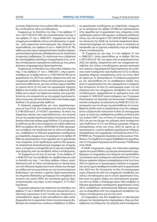 ΕΦΗΜΕΡΙ∆Α TΗΣ ΚΥΒΕΡΝΗΣΕΩΣ
25730 Τεύχος B’2436/24.04.2024
οι οποίες δηλώνονται στον κωδικό 008 του εντύπου Ε3,
δεν υπολογίζεται τέλος επιτηδεύματος.
Σύμφωνα με τις διατάξεις της παρ. 2 του άρθρου 17
του ν. 4577/2018 (Α’199), που τροποποίησαν την παρ. 3
του άρθρου 31 του ν. 3986/2011, εξαιρούνται από την
υποχρέωση καταβολής τέλους επιτηδεύματος, οι αγρό-
τες - μέλη αγροτικών συνεταιρισμών που πληρούν τις
προϋποθέσεις του άρθρου 8 του ν. 4384/2016 (Α’ 78),
καθώς και όσοι έχουν πραγματοποιήσει έναρξη επιχειρη-
ματικής δραστηριότητας αλλά βρίσκονται σε κατάσταση
πτώχευσης ή αδράνειας. Σε περίπτωση που η αδράνεια
δεν καταλαμβάνει ολόκληρο το φορολογικό έτος, το τέ-
λος επιτηδεύματος περιορίζεται ανάλογα με τους μήνες
άσκησης επιχειρηματικής δραστηριότητας.
Σύμφωνα με τις διατάξεις του τελευταίου εδαφίου της
παρ. 3 του άρθρου 31 του ν. 3986/2011, όπως τροπο-
ποιήθηκε με το άρθρο 66 του ν. 5100/2024 (Α’49) για τα
φορολογικά έτη 2019 και εφεξής εξαιρούνται από την
υποχρέωση καταβολής τέλους επιτηδεύματος οι αγρότες
κανονικού καθεστώτος, για τους οποίους έχουν παρέλθει
τα πρώτα πέντε (5) έτη από την ημερομηνία τήρησης
βιβλίων και ένταξής τους στο κανονικό καθεστώς ΦΠΑ,
καθώς και οι αλιείς της παράκτιας αλιείας, που εκμεταλ-
λεύονται, είτε ατομικά είτε με την μορφή συμπλοιοκτη-
σίας ή κοινωνίας αστικού δικαίου αλιευτικά σκάφη μέχρι
δώδεκα (12) μέτρα μεταξύ καθέτων.
Η εξαίρεση εφαρμόζεται για τους φορολογούμε-
νους με τους Κ.Α.Δ. που αναφέρονται στις υπό στοιχεία
Ε.2140/2020 και Ε. 2114/2021 εγκυκλίους. Οι αλιείς της
παράκτιας αλιείας που εκμεταλλεύονται, είτε ατομικά
είτε με την μορφή συμπλοιοκτησίας ή κοινωνίας αστικού
δικαίου αλιευτικά σκάφη μέχρι δώδεκα (12) μέτρα μετα-
ξύ καθέτων και δεν είναι ενταγμένοι στο ειδικό καθεστώς
ΦΠΑ του άρθρου 40 του ν. 2859/2000 (Α’248), προκειμέ-
νου να λάβουν την απαλλαγή από το τέλος επιτηδεύμα-
τος, υποβάλλουν τη δήλωση φορολογίας εισοδήματος
με επιφύλαξη, σύμφωνα με τα οριζόμενα στο άρθρο 24
ΚΦΔ και προσκομίζουν στην αρμόδια για τη φορολογία
τους υπηρεσία, εντός προθεσμίας τριάντα (30) ημερών,
τα απαραίτητα δικαιολογητικά έγγραφα και στοιχεία,
ώστε η υπηρεσία να αποφανθεί για τη σχετική επιφύλαξη
περί εξαίρεσης από την καταβολή τέλους επιτηδεύματος.
18. Σύμφωνα με την περ. α) της παρ. 12 του άρθρου 57
ν. 4646/2019 με την καταβολή του προβλεπόμενου από
τη διάταξη της παρ. 1 του ίδιου άρθρου τέλους, απαλ-
λάσσονται από το τέλος επιτηδεύματος οι πλοιοκτήτες
των υπό ελληνική σημαία αλιευτικών πλοίων και πλοιαρί-
ων, καθώς και των ρυμουλκών και των αυτοκινούμενων
βυθοκόρων των οποίων ο χρόνος δραστηριοποίησης
σε υπηρεσίες θαλασσίων μεταφορών δεν υπερβαίνει το
πενήντα τοις εκατό (50%) του συνολικού χρόνου δρα-
στηριοποίησής τους (σχετ. η υπό στοιχεία Ε. 2115/2021
Εγκύκλιος).
Τα φυσικά πρόσωπα που υπάγονται στις διατάξεις του
άρθρου 57 του ν. 4646/2019, ήτοι είναι πλοιοκτήτες απο-
κλειστικά ρυμουλκών ή κατ’ εντολή του πλοιοκτήτη ή
οποιασδήποτε αρχής ή από οποιαδήποτε άλλη αιτία,
διαχειρίζονται το ρυμουλκό πλοίο ή αυτοκινούμενη βυ-
θοκόρο και εισπράττουν ναύλους υποβάλουν τη δήλω-
ση φορολογίας εισοδήματος με επιφύλαξη, σύμφωνα
με τα οριζόμενα στο άρθρο 24 ΚΦΔ και προσκομίζουν
στην αρμόδια για τη φορολογία τους υπηρεσία, εντός
προθεσμίας τριάντα (30) ημερών, τη δήλωση απόδοσης
τέλους της υπό στοιχεία Α.1201/2020 (Β’3860) απόφασης
του Διοικητή της ΑΑΔΕ και τα λοιπά απαραίτητα δικαι-
ολογητικά έγγραφα και στοιχεία, ώστε η υπηρεσία να
αποφανθεί για τη σχετική επιφύλαξη περί μη επιβολής
τέλους επιτηδεύματος.
19. Σύμφωνα με την παρ. 3 α του άρθρου 31 του
ν. 3986/2011, όπως προστέθηκε με το άρθρο 180 του
ν. 4972/2022 (Α’181) και ισχύει από το φορολογικό έτος
2022 και εφεξής, εξαιρούνται από την υποχρέωση κα-
ταβολής του τέλους επιτηδεύματος φυσικά πρόσωπα
που ασκούν επιχειρηματική δραστηριότητα και αυξά-
νουν κατά τουλάχιστον τρία δωδέκατα (3/12) τις θέσεις
εργασίας πλήρους απασχόλησης εντός του έτους 2023
σε σχέση με το προηγούμενο. Η εξαίρεση χορηγείται
με την προϋπόθεση ότι τα ακαθάριστα έσοδά τους
κατά το φορολογικό έτος που εφαρμόζεται η εξαίρεση
δεν ξεπερνούν τα δύο (2) εκατομμύρια ευρώ. Για την
εξαίρεση από την υποχρέωση καταβολής του τέλους
επιτηδεύματος, εφαρμόζονται τα οριζόμενα στην υπό
στοιχεία Α 1040/2023 κοινή απόφαση των Υπουργών
Οικονομικών και Εργασίας και Κοινωνικών Υποθέσεων,
κατόπιν εισήγησης του Διοικητή της ΑΑΔΕ (Β’2122). Συ-
γκεκριμένα, για τον έλεγχο της προϋπόθεσης ότι τα ακα-
θάριστα έσοδα κατά το φορολογικό έτος που εφαρμό-
ζεται η εξαίρεση δεν ξεπερνούν τα δύο (2) εκατομμύρια
ευρώ, το ποσό των ακαθαρίστων εσόδων αντλείται από
τον κωδικό (047) του εντύπου Ε3 φορολογικού έτους
2023 και για τον έλεγχο της αύξησης κατά τουλάχιστον
τρία δωδέκατα (3/12) των θέσεων εργασίας πλήρους
απασχόλησης εντός του έτους 2023 σε σχέση με το
προηγούμενο, ο μέσος αριθμός εργαζομένων πλήρους
απασχόλησης της επιχείρησης υπολογίζεται από το Π.Σ.
ΕΡΓΑΝΗ του Υπουργείου Εργασίας και Κοινωνικών Υπο-
θέσεων.Τα εξαχθέντα στοιχεία διαβιβάζονται αρμοδίως
από το Υπουργείο Εργασίας και Κοινωνικών Υποθέσεων
στην ΑΑΔΕ.
Η ΑΑΔΕ ενημερώνει, μέχρι την τελευταία εργάσιμη
ημέρα του μηνός Μαΐου, με μήνυμα ηλεκτρονικού ταχυ-
δρομείου τις επιχειρήσεις που πληρούν την προϋπόθεση
της αύξησης κατά τουλάχιστον τρία δωδέκατα (3/12) των
θέσεων εργασίας πλήρους απασχόλησης εντός του έτους
2023 σε σχέση με το προηγούμενο. Εφόσον οι επιχειρή-
σεις αυτές έχουν ακαθάριστα έσοδα κατά το φορολογικό
έτος 2023 που δεν ξεπερνούν τα δύο (2) εκατομμύρια
ευρώ, εξαιρούνται από την υποχρέωση καταβολής του
τέλους επιτηδεύματος για το οικείο φορολογικό έτος.
Εάν κατά τον χρόνο λήψης του ηλεκτρονικού μηνύμα-
τος από την ΑΑΔΕ, οι δικαιούχοι έχουν ήδη υποβάλει τη
δήλωση φορολογίας εισοδήματος φορολογικού έτους
2023, υποβάλλουν τροποποιητική δήλωση προκειμέ-
νου να εξαιρεθούν από την υποχρέωση καταβολής του
τέλους επιτηδεύματος για το έτος αυτό.
Οι επιχειρήσεις που δεν λαμβάνουν το ηλεκτρονικό
μήνυμα της προηγούμενης παραγράφου, λόγω μη δια-
κρίβωσης της πλήρωσης της αύξησης κατά τουλάχιστον
 