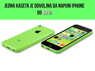 Jedna kaseta je dovoljna da napuni iPhonE
do 50 %50 %
 