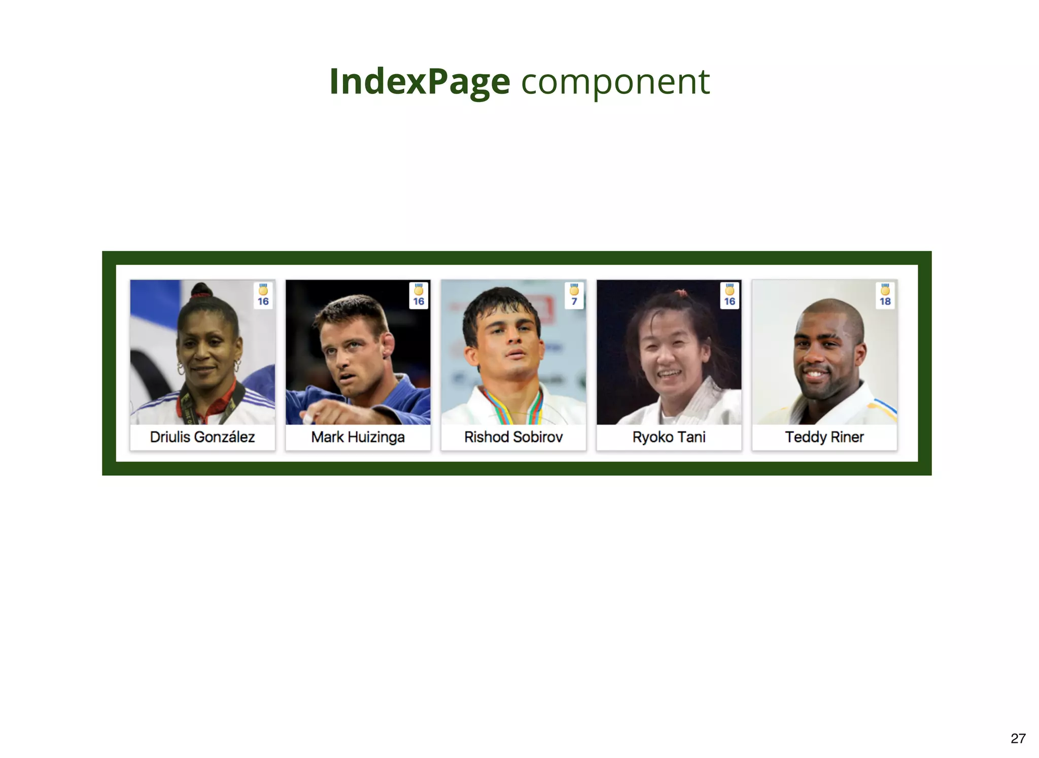 IndexPage component 27 