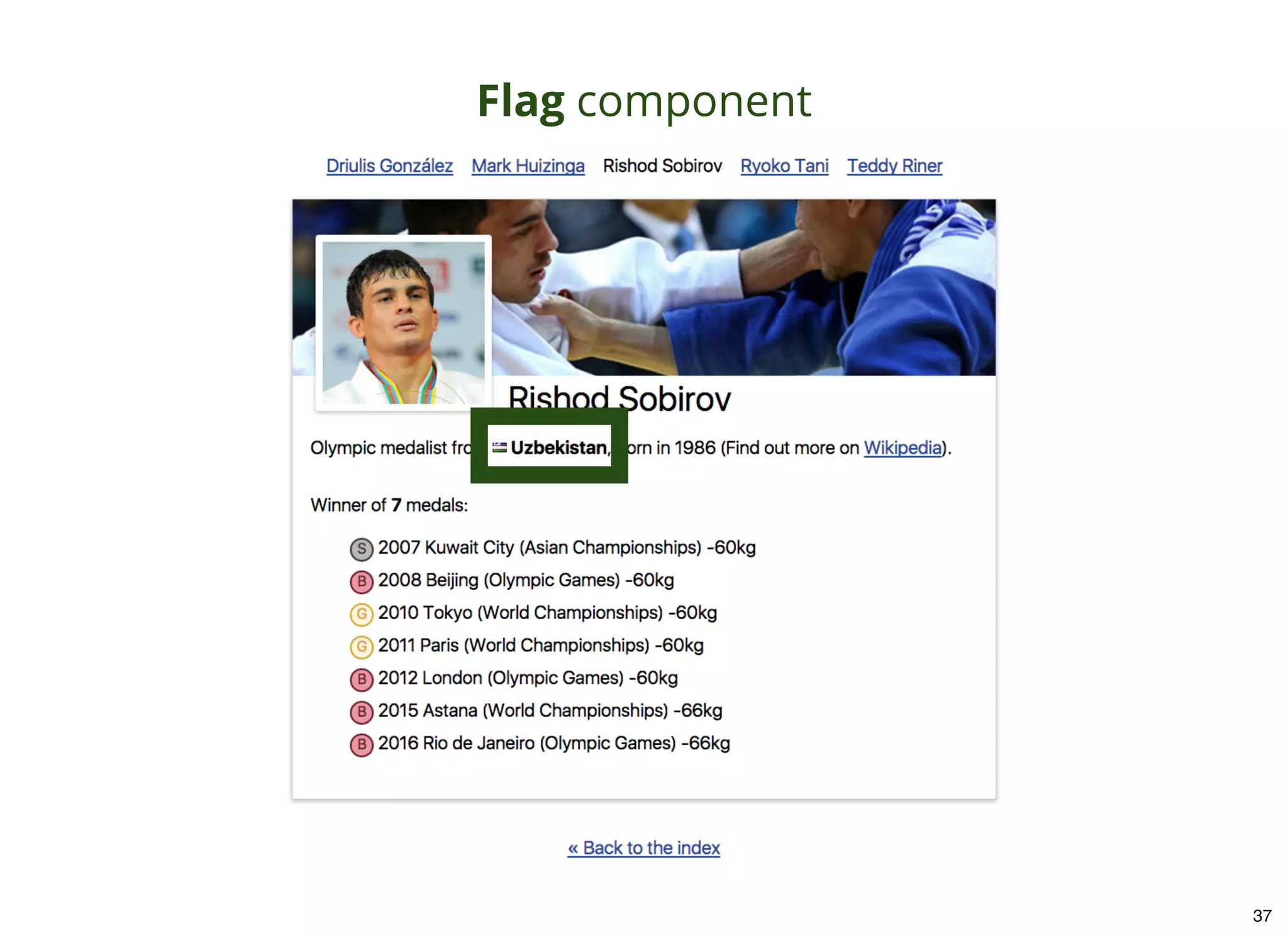 Flag component 37 