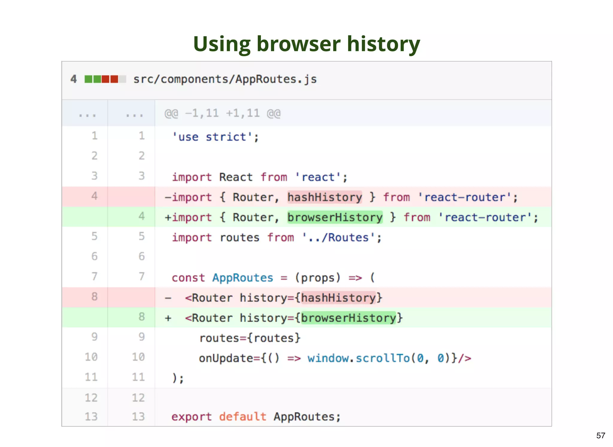 Using browser history 57 