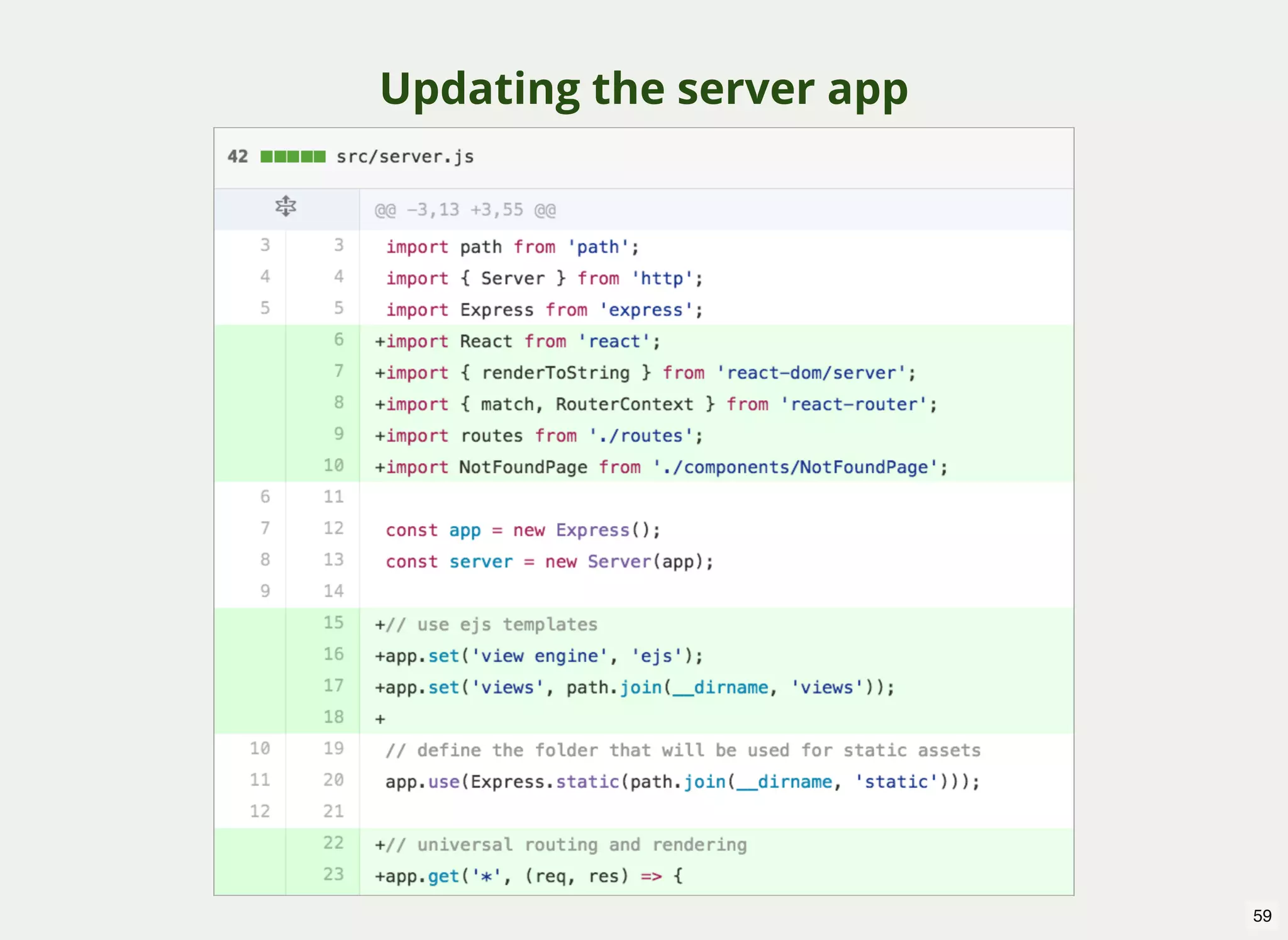 Updating the server app 59 