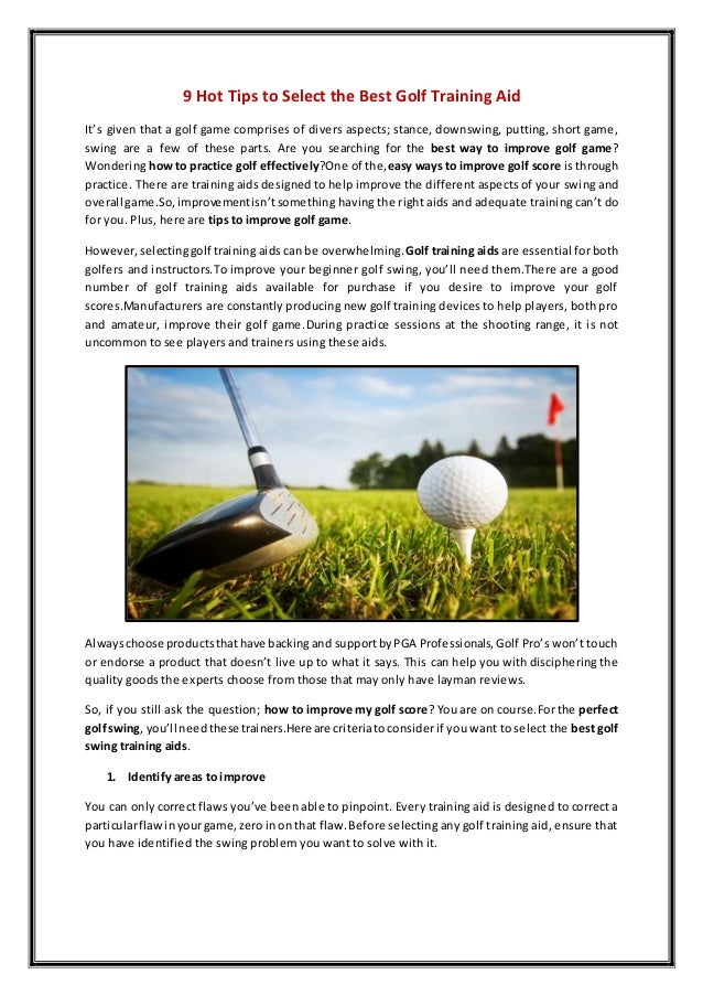 9 Hot Tips To Select The Best Golf Training Aid