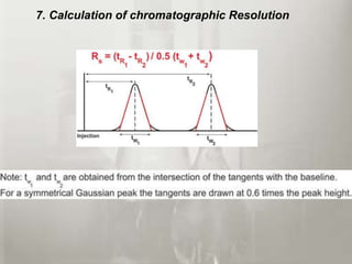 7. Calculation of chromatographic Resolution
 