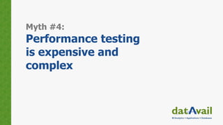 Myth #4:
Performance testing
is expensive and
complex
 