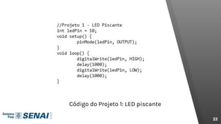 22
Código do Projeto 1: LED piscante
 