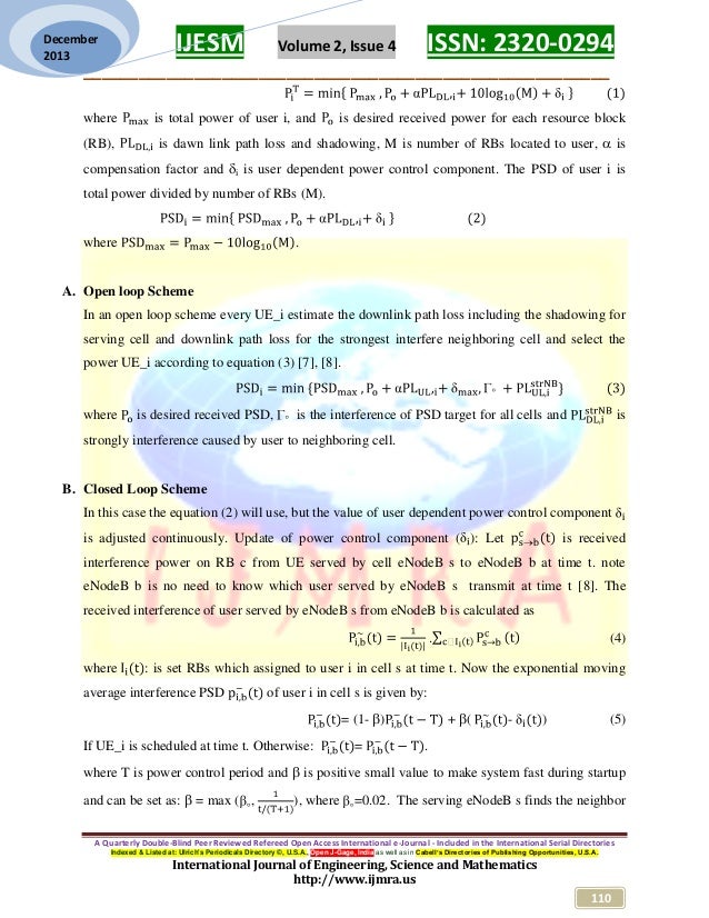 BER Performance Analysis of Open and Closed Loop Power Control in LTE