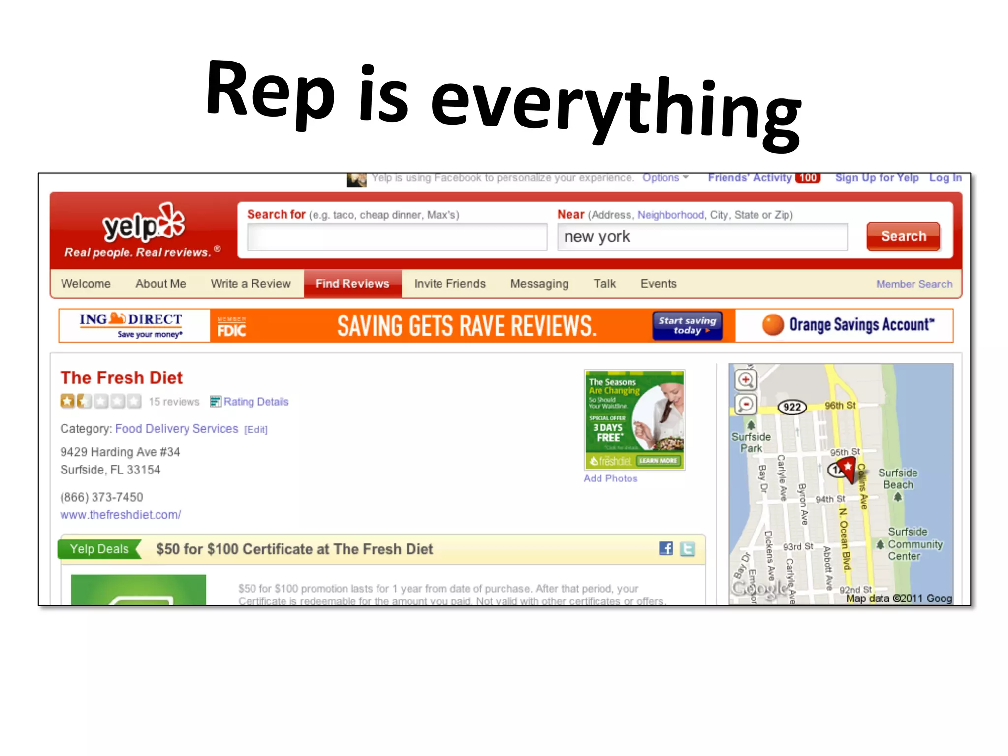 Rep	
  is	
  everything	
  
 