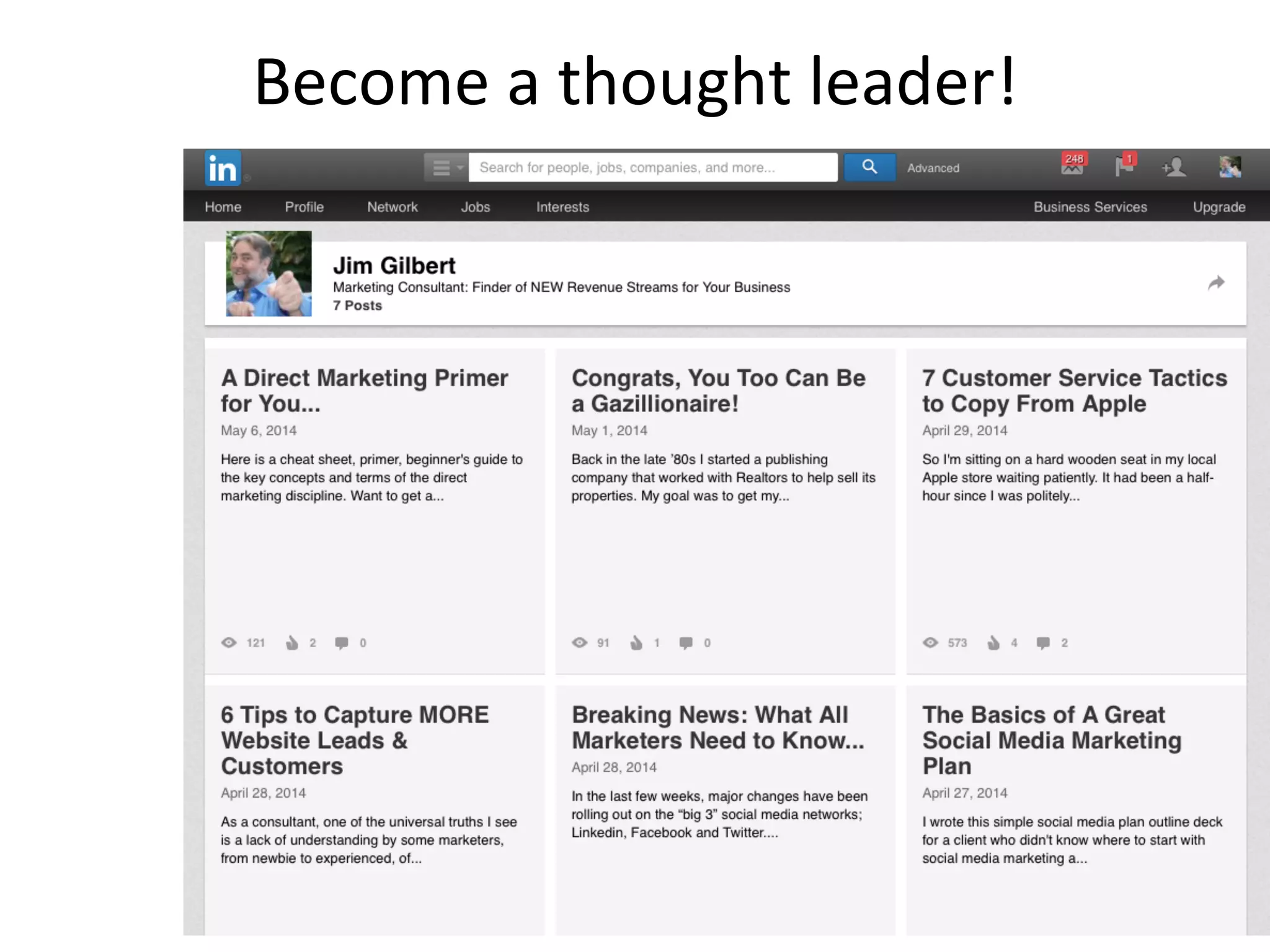 Become	
  a	
  thought	
  leader!	
  
 