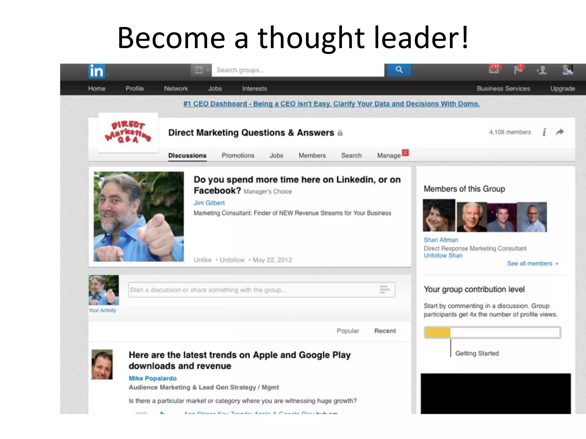 Become	
  a	
  thought	
  leader!	
  
 