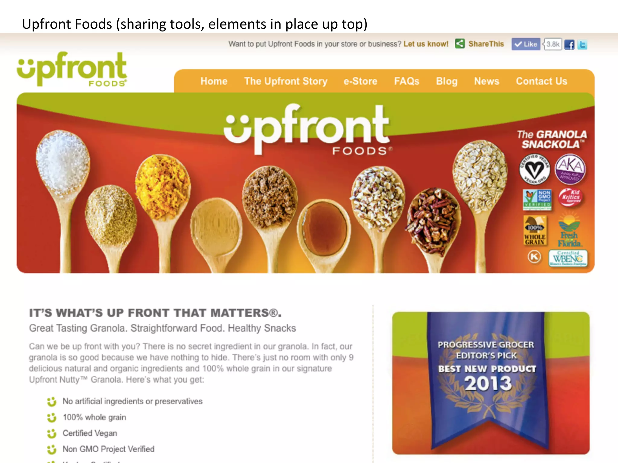 Upfront	
  Foods	
  (sharing	
  tools,	
  elements	
  in	
  place	
  up	
  top)	
  
 