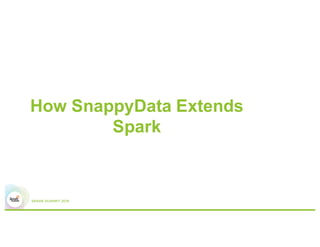 How SnappyData Extends
Spark
 