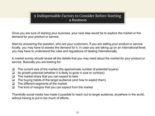 9 Indispensable Factors to Consider Before Starting a Business | PPTX