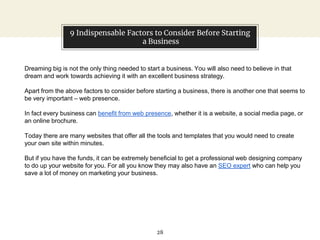 9 Indispensable Factors to Consider Before Starting a Business | PPTX
