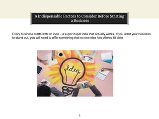 9 Indispensable Factors to Consider Before Starting a Business | PPTX