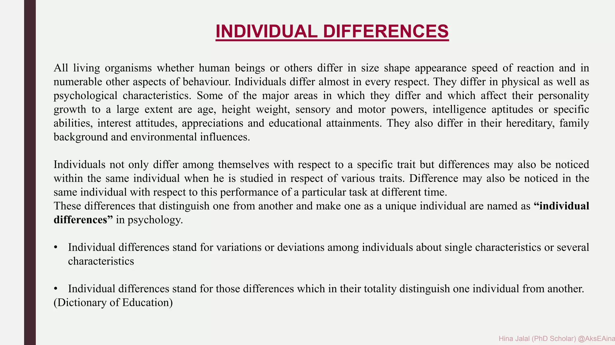 Individual Differences | PPT