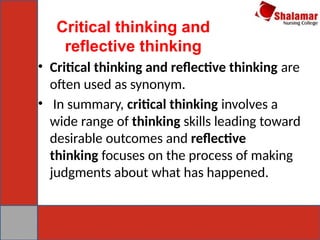 Comprehensive Guide to Reflective Writing and Thinking in Education | PPTX