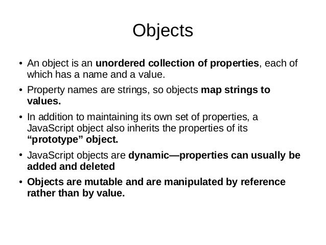 for each on object javascript