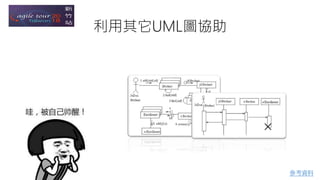 參考資料
利用其它UML圖協助
 