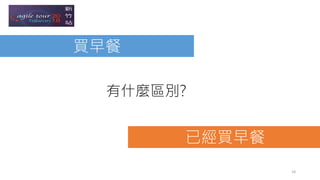 買早餐
已經買早餐
有什麼區別?
18
 