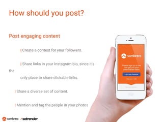 Post engaging content
| Create a contest for your followers.
| Share links in your Instagram bio, since it’s
the
only plac...