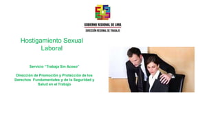 Hostigamiento Sexual
Laboral
Servicio “Trabaja Sin Acoso”
Dirección de Promoción y Protección de los
Derechos Fundamentales y de la Seguridad y
Salud en el Trabajo
 