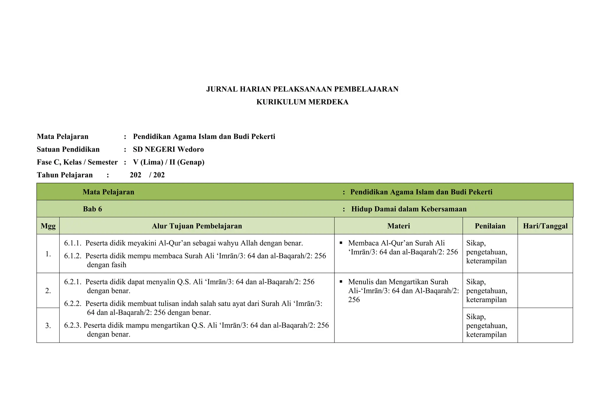 [9] Jurnal Mengajar Harian Kurikulum Merdeka 5.docx