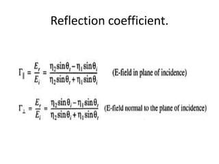 Reflection coefficient.
 