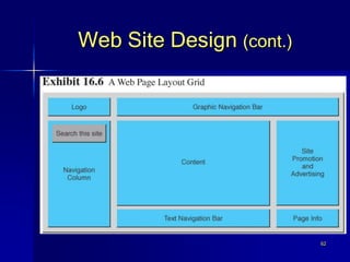 62
Web Site Design (cont.)
 