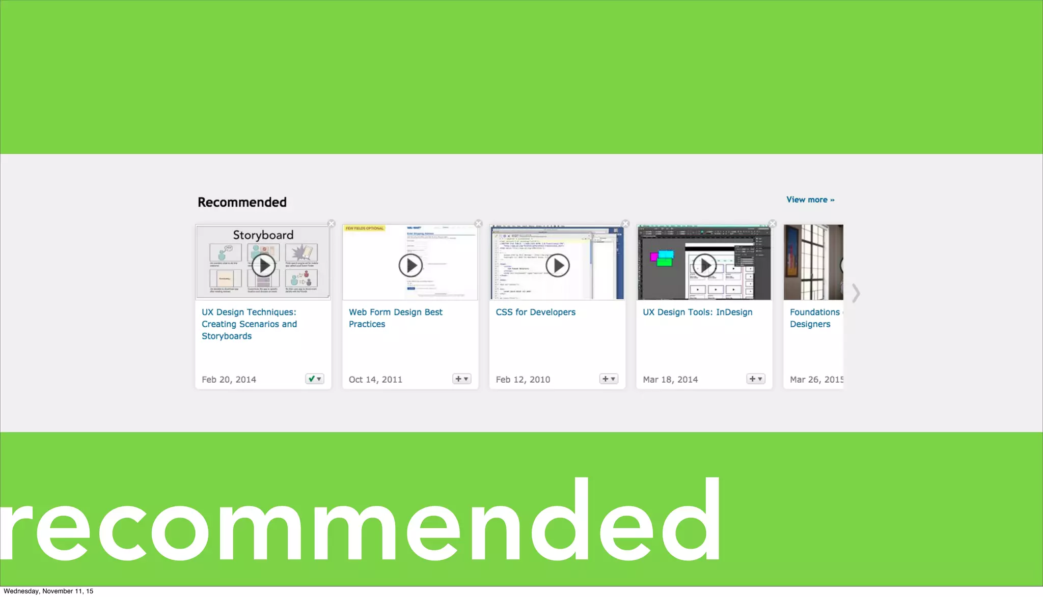 recommendedWednesday, November 11, 15
 