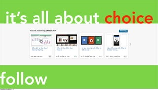follow
it’s all about choice
Wednesday, November 11, 15
 